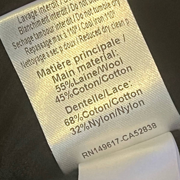 See by Chloe Black Lace Wool Blend Long Sleeve Oversized Sweater Small - Picture 6 of 8